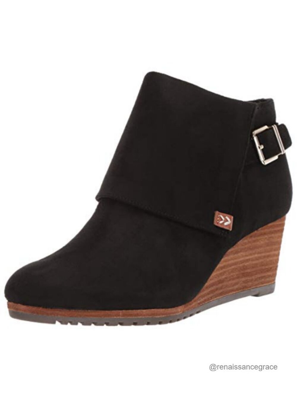 Womens Ankle Wedge Bootie Microfiber Round Toe Side Zip Comfort